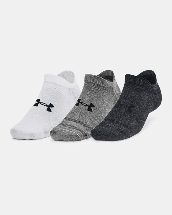 Unisex UA Essential 3-Pack No-Show Socks in Gray image number 0